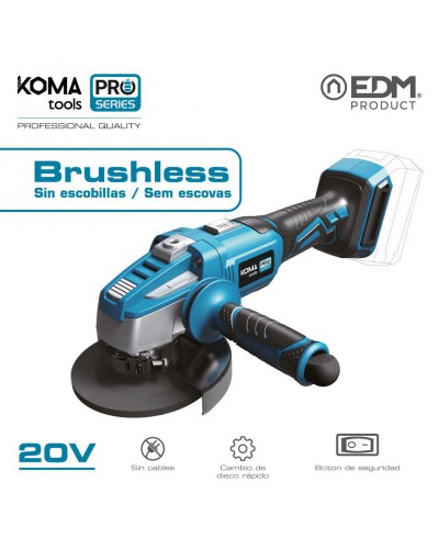 Amoladora 125MM 20V Brushless pro series Koma Tools 08766