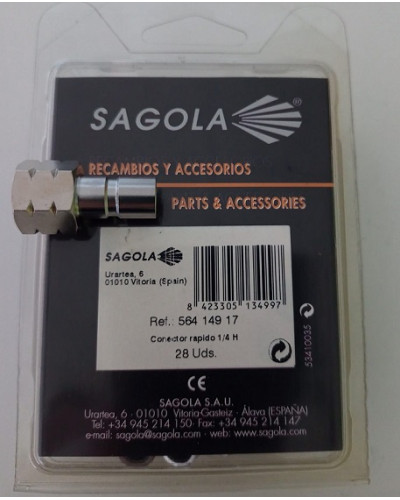 Conector rapido 1/4 H 2 unidades Sagola